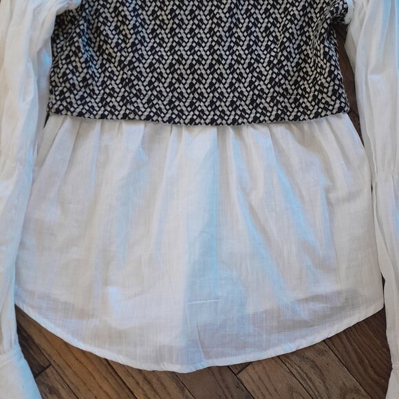 Anthropology Jacquard Vest and Blouse VNeck Size Small - Picture 7 of 12